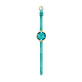 Orchard Gem Exotic Watch - Gold Aqua | 寶石蛇皮花紋真皮腕錶・湖水綠色