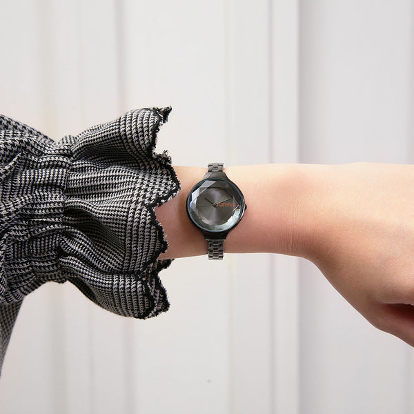 Orchard Gem Stainless Steel Watch - Black Diamond | 不銹鋼寶石切面腕錶・黑色