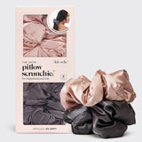 Satin Sleep Pillow Scrunchies - Blush/Gray | Satin舒適緞面睡眠髮圈 - 粉紅及灰色