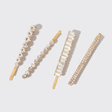 All Dressed Up Metal Rhinestone Assorted Bobby Pins 4pc Set | Kitsch 禮盒裝水鑽一字髮夾（四個裝）