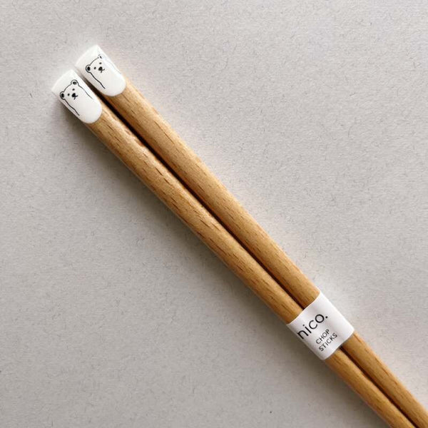 Japan Natural Wood Animal Chopsticks - Polar Bear 22.5cm | 日本製天然木動物筷子 - 北極熊22.5cm