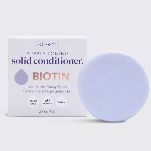 Purple Toning Conditioner Bar for Color Treated & Grey Hair | Biotin去黃校色護髮皂（美國製造）