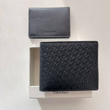 Calvin Klein Allover Monogram Logo Matte Bifold Wallet with Card Case - Black | Calvin Klein Monogram印花配真皮兩摺銀包(連卡片套) - 黑色