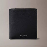 Calvin Klein Refined Saffiano Slim Bifold Wallet - Black | Calvin Klein 十字斜紋真皮兩摺銀包 - 黑色