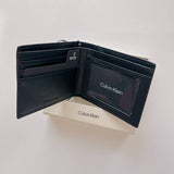 Calvin Klein RFID Saffiano Leather Slim Bifold Wallet - Black | Calvin Klein RFID防護十字斜紋真皮兩摺銀包 - 黑色