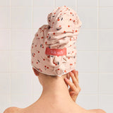 XL Hair Towel Wrap - Cherry Print | 櫻桃超細纖維毛巾速乾浴帽