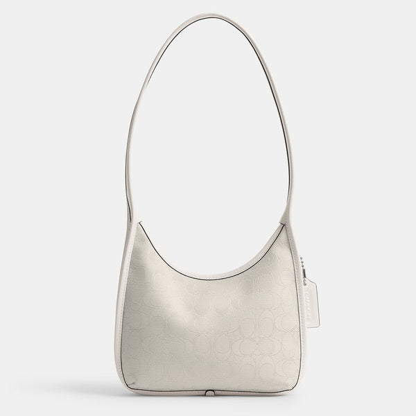 Coach Curve Zip Bag in Signature Jacquard - Silver/Cloud Chalk | Coach 經典 SIGNATURE 單肩手袋 - Silver/Cloud Chalk