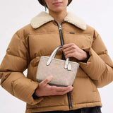 Coach City Mini Tote Bag In Signature Canvas - Gold/Sand/Chalk | Coach 經典印花迷你真皮斜揹包 - Gold/Sand/Chalk
