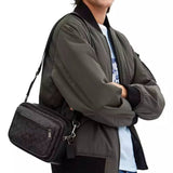 Coach Elias Crossbody In Signature Canvas - Gunmetal/Charcoal/Black | Coach 經典印花帆布配小牛皮斜揹包