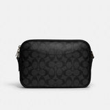 Coach Elias Crossbody In Signature Canvas - Gunmetal/Charcoal/Black | Coach 經典印花帆布配小牛皮斜揹包