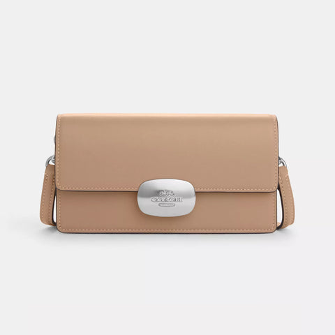 Coach Eliza Small Flap Crossbody - Silver/Taupe | Coach 小牛皮翻蓋兩用斜孭袋 - Silver/Taupe