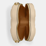 Coach Heart Crossbody Bag With Quilting - Brass/Ivory | Coach 心形絎縫格紋真皮斜揹包 - Brass/Ivory