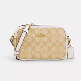 Coach Mini Jamie Camera Bag In Signature Canvas - Light Khaki | Coach Mini Jamie 經典印花拼真皮斜揹包 - Light Khaki