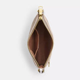 Coach Mini Rowan File Bag In Signature Canvas - Gold/Sand/Chalk | Coach 迷你真皮經典印花方形斜揹袋 - Gold/Sand/Chalk