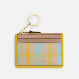 Coach Mini Skinny Id Case With Plaid Print - Im/Bright Maize Multi | Coach 格子提花卡片套／散紙包 - Im/Bright Maize Multi