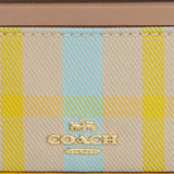Coach Mini Skinny Id Case With Plaid Print - Im/Bright Maize Multi | Coach 格子提花卡片套／散紙包 - Im/Bright Maize Multi
