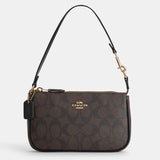 Coach Nolita 19 in Signature Canvas  - Gold/Brown Black | Coach Nolita 經典印花拼真皮兩用單肩包 - Gold/Brown Black