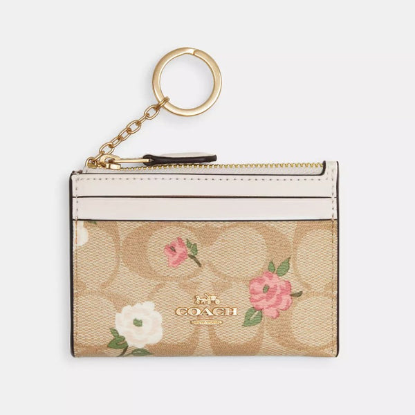 Coach Mini Skinny Cardholder - Floral Print | Coach 真皮卡片套／散紙包 - Floral Print