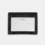 Coach Slim Id Card Case In Signature Canvas - Charcoal Black | Coach 薄身經典印花真皮卡套 - Charcoal Black