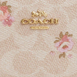 Coach Snap Wallet In Signature Canvas With Floral Print - Gold/Sand Multi | Coach 經典印花真皮短銀包 - Floral Print