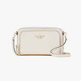 Kate Spade Staci Dual Zip Around Crossbody - Meringue | Kate Spade 十字斜紋真皮小方包 - Meringue