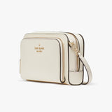 Kate Spade Staci Dual Zip Around Crossbody - Meringue | Kate Spade 十字斜紋真皮小方包 - Meringue