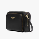 Kate Spade Staci Dual Zip Around Crossbody - Black | Kate Spade 十字斜紋真皮小方包 - Black