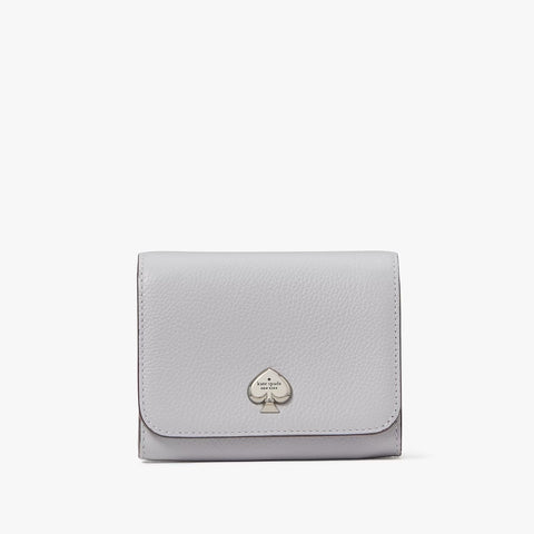 Kate Spade Kayla Small L-zip Wallet - Mountain Grey | Kate Spade 荔枝紋真皮短銀包 - Mountain Grey