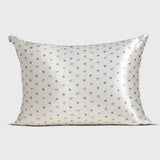 Satin Sleep Pillowcase - Pearlized Cream & Coastal Blue Print | 舒適緞面枕頭套 -海岸風情印花