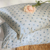 Satin Sleep Pillowcase - Pearlized Cream & Coastal Blue Print | 舒適緞面枕頭套 -海岸風情印花