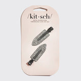 Metal Rhinestone Creaseless Clips 2pc Set | 水鑽無痕造型髮夾 - 黑色
