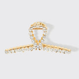 Metal Rhinestone Loop Claw Clip - Gold | Kitsch 金色水鑽髪夾