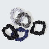 Midnight Satin Petite Scrunchies 5pc Set | 幼身Satin柔軟髮圈5條裝 - Midnight