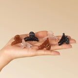 Kitsch Eco-Friendly Mini Arched Clips 6pc Set - Soft Pink, Mocha & Black | Kitsch 果凍感弧形迷你6件裝抓夾