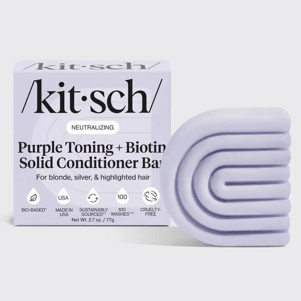 Purple Toning Conditioner Bar for Color Treated & Grey Hair | Biotin去黃校色護髮皂（美國製造）