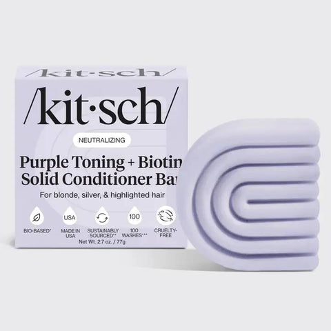 Purple Toning Conditioner Bar for Color Treated & Grey Hair | Biotin去黃校色護髮皂（美國製造）
