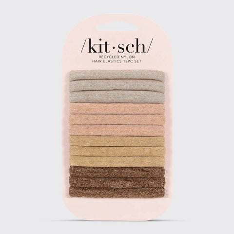 Recycled Nylon Glitter Hair Ties 12pc Set - Neutral | Re-Nylon再生尼龍髮圈12條裝 - Neutral