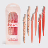 Kitsch Recycled Plastic Dermaplaners 6pc Set - Assorted Cherry | Kitsch 面部修毛器修眉刀