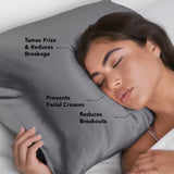 Satin Sleep Pillowcase・Charcoal | 舒適緞面枕頭套・炭灰色