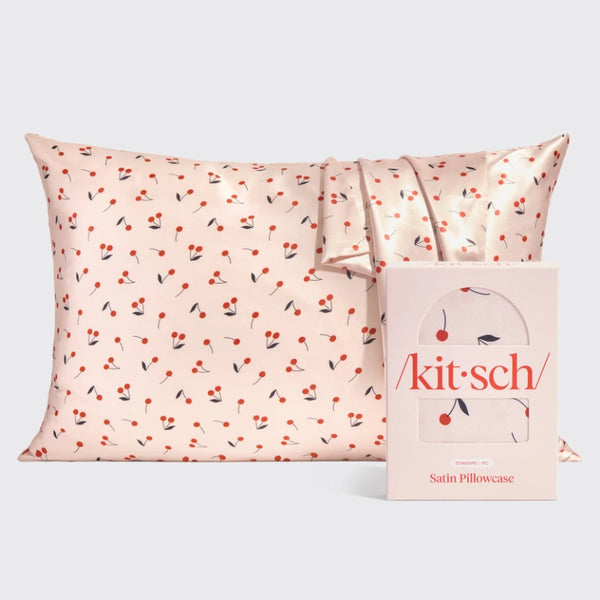 Satin Pillowcase - Cherry Print | 舒適緞面枕頭套 - 櫻桃