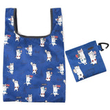 Kusuguru Foldable Shopping Bag/ Eco Bag - Blue Eyewear Cat | Kusuguru可摺疊便攜環保袋 - 藍色眼鏡貓