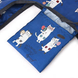 Kusuguru Foldable Shopping Bag/ Eco Bag - Blue Eyewear Cat | Kusuguru可摺疊便攜環保袋 - 藍色眼鏡貓