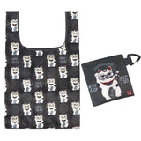 Kusuguru Foldable Shopping Bag/ Eco Bag - Black Maneki Cat | Kusuguru可摺疊便攜環保袋 - 黑色招財貓