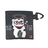 Kusuguru Foldable Shopping Bag/ Eco Bag - Black Maneki Cat | Kusuguru可摺疊便攜環保袋 - 黑色招財貓