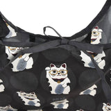 Kusuguru Foldable Shopping Bag/ Eco Bag - Black Maneki Cat | Kusuguru可摺疊便攜環保袋 - 黑色招財貓