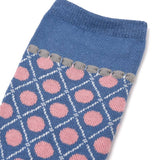 Kusuguru Cat Pattern Cotton Socks - Pink | Kusuguru純棉貓咪圖案提花襪子 - 粉紅色復古圓點