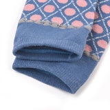 Kusuguru Cat Pattern Cotton Socks - Pink | Kusuguru純棉貓咪圖案提花襪子 - 粉紅色復古圓點