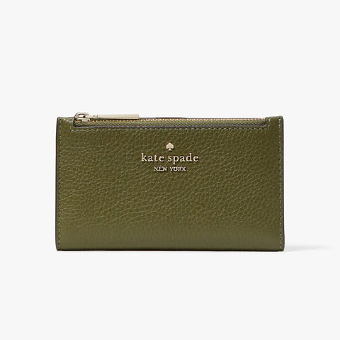 Kate Spade Leila Small Bifold Wallet - Enchanted Green | Kate Spade 荔枝紋真皮短銀包 - Enchanted Green