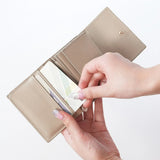Japan Small Trifold Wallet With Quilted Design - Beige |日本絎縫紋三折銀包 - 淺褐色