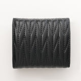 Japan Small Trifold Wallet With Quilted Design - Black |日本絎縫紋三折銀包 - 黑色